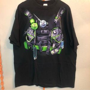 Vintage 90s Human-i-Tees Scuba Diver Gear T-Shirt Adult XXL Black Ocean